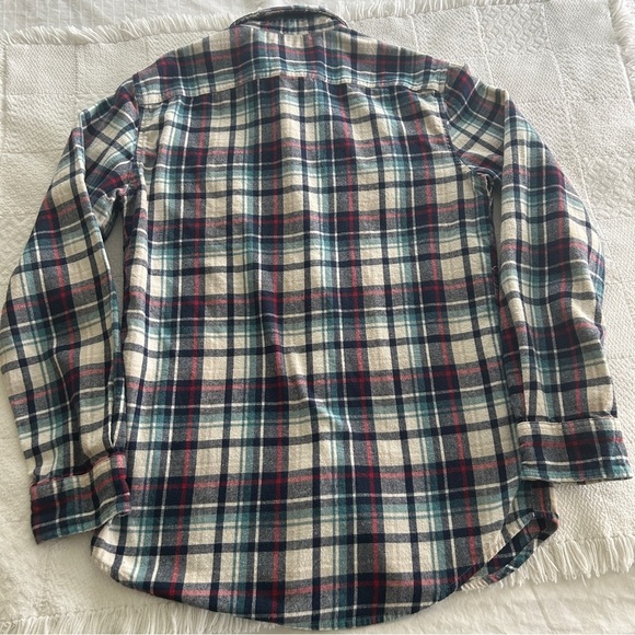 Sonoma Casual Button Down Shirt Red White and Blue Flannel Plaid Men size Small - Picture 11 of 14